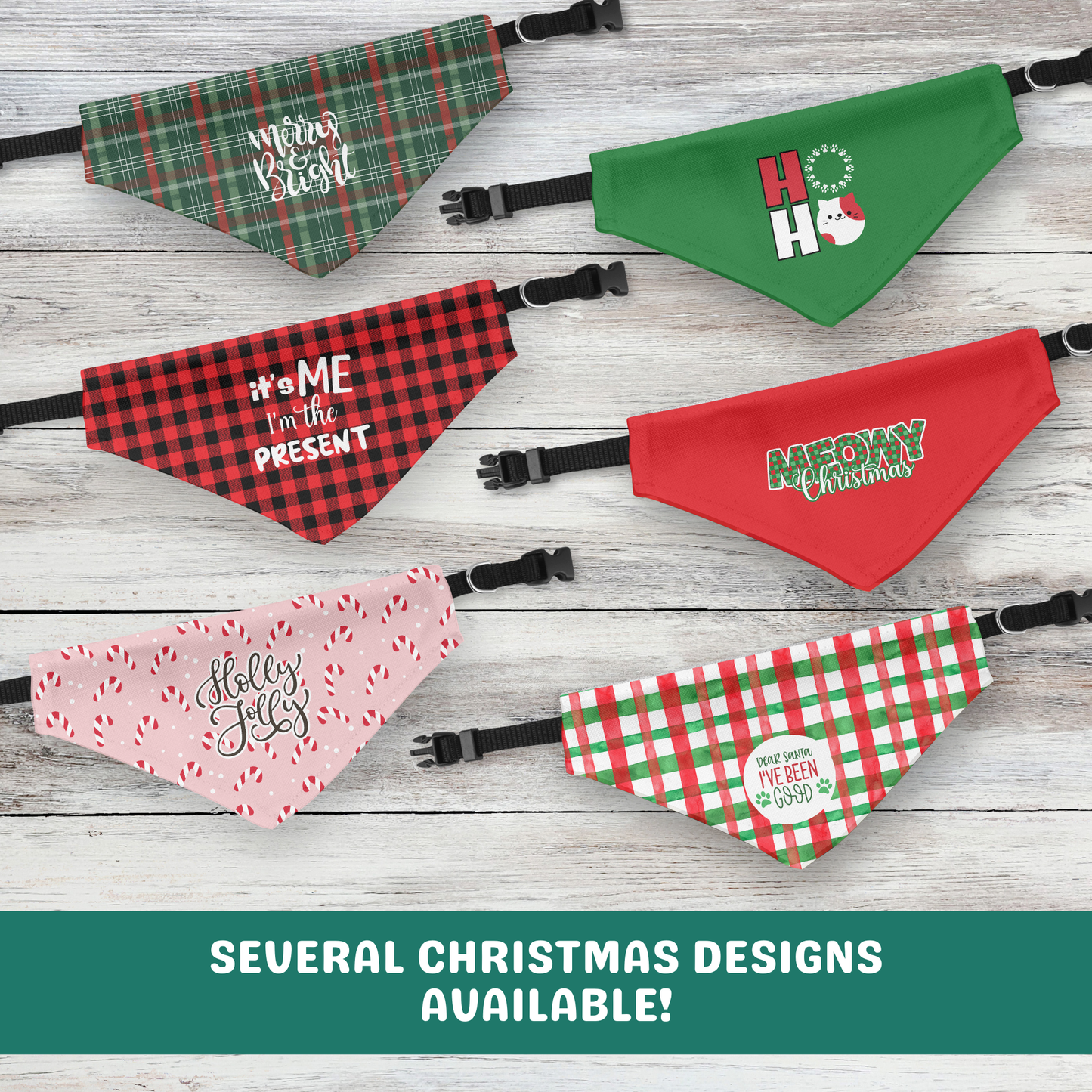 Holly Jolly Clip-on Pet Bandana