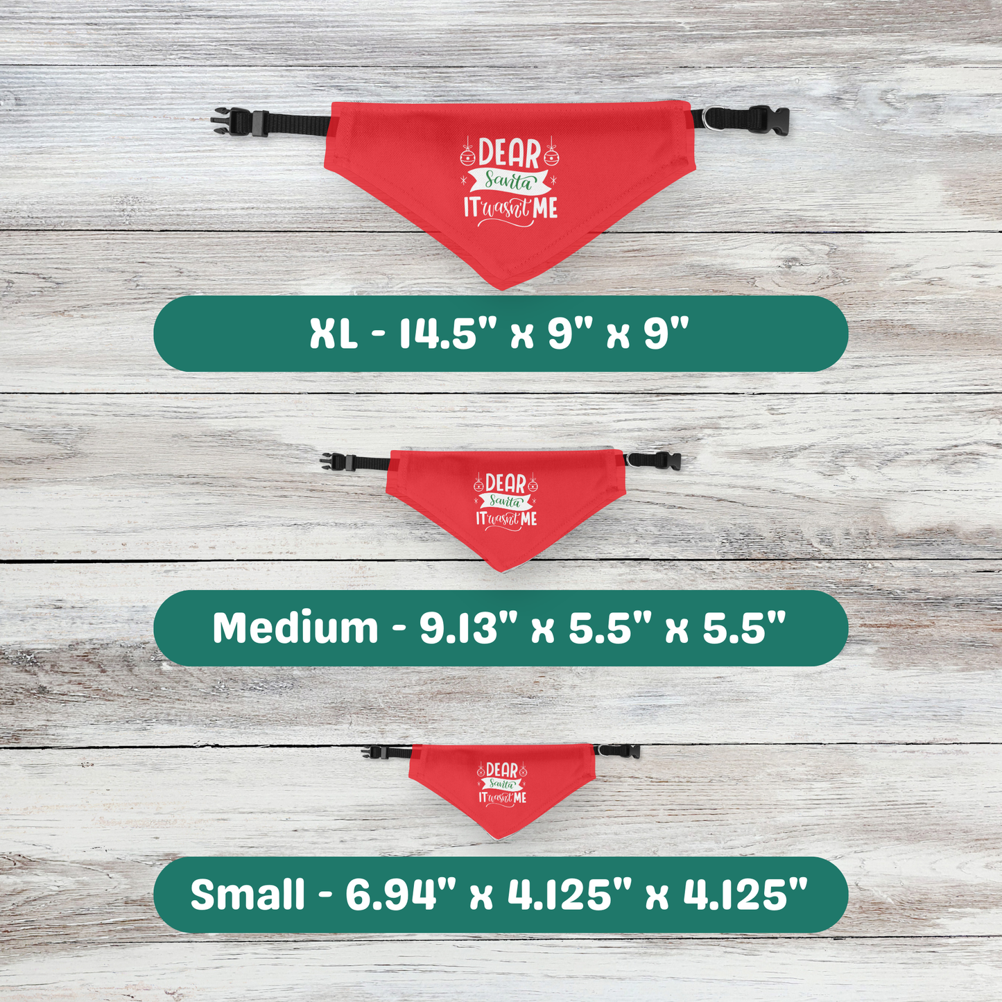 Dear Santa, It Wasn't Me Clip-on Pet Bandana