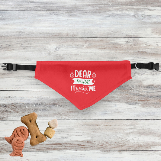 Dear Santa, It Wasn't Me Clip-on Pet Bandana