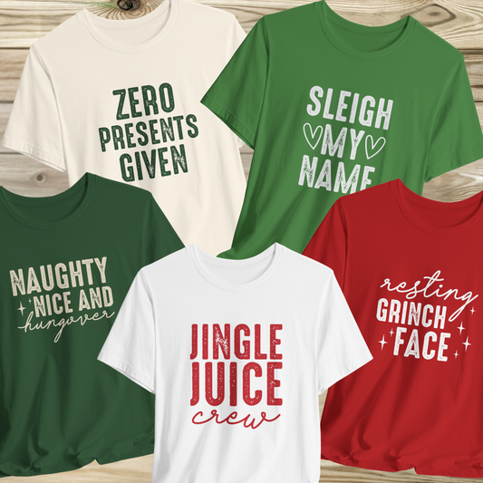 Funny Christmas Group T-Shirts - Jingle Juice Crew