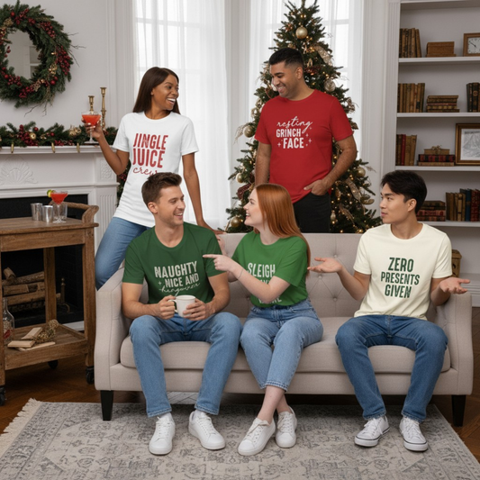 Funny Christmas Group T-Shirts - Jingle Juice Crew