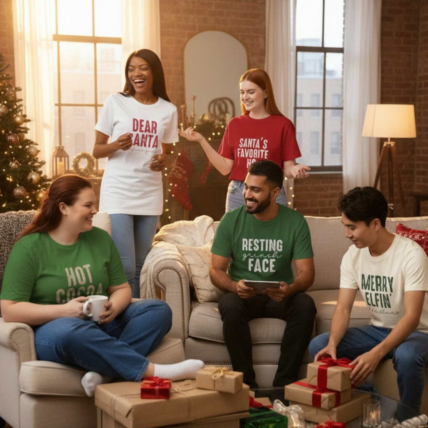 Funny Christmas Group T-Shirts - Hot Cocoa Crew