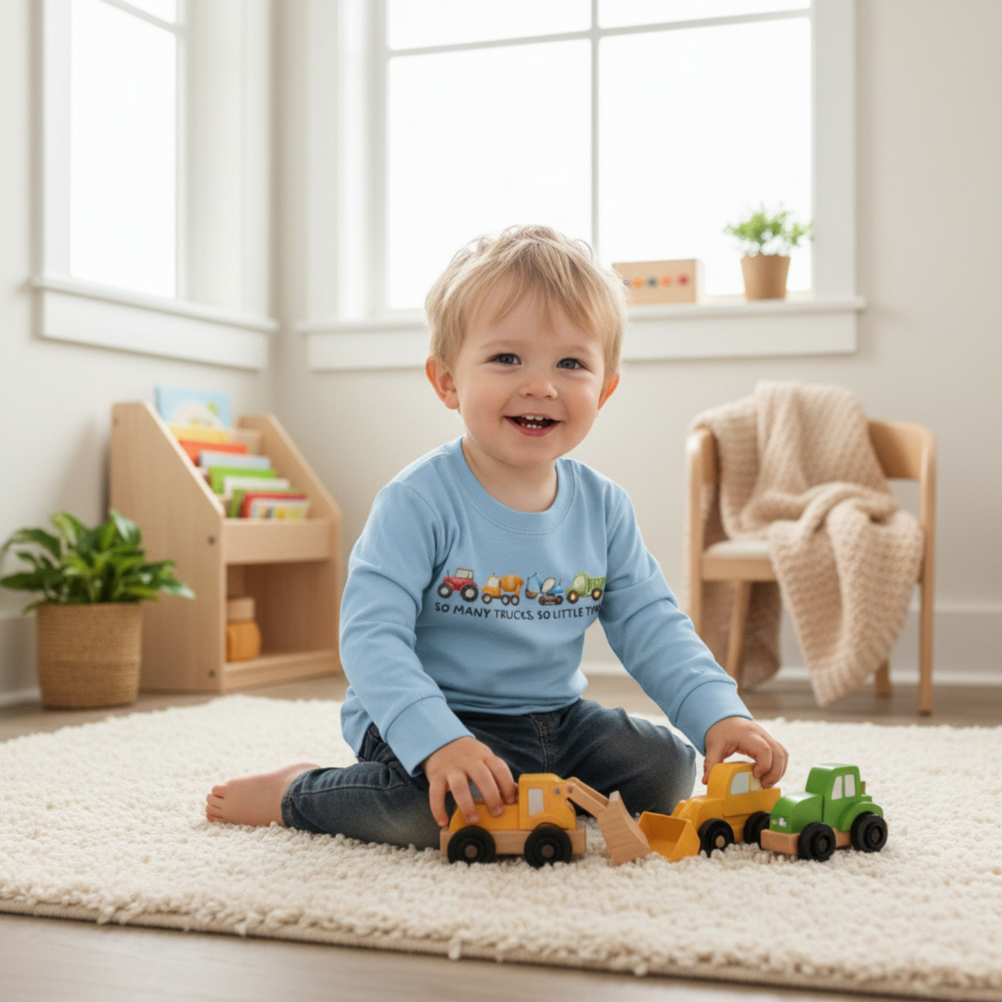 So Many Trucks So Little Time Toddler Long Sleeve Tee