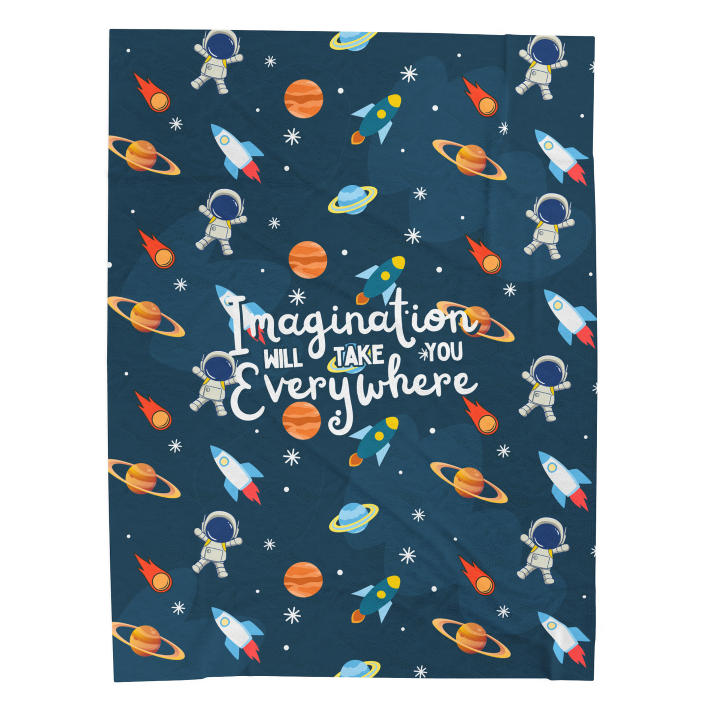 Imagination Will Take You Everywhere Velveteen Plush Blanket