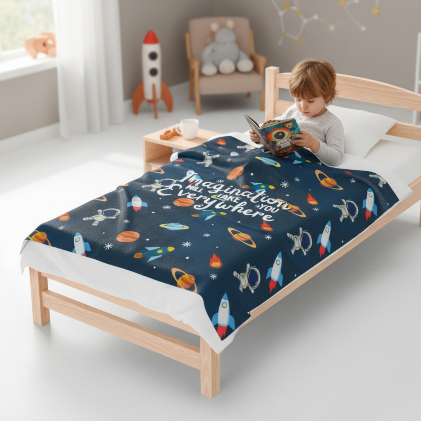 Imagination Will Take You Everywhere Velveteen Plush Blanket