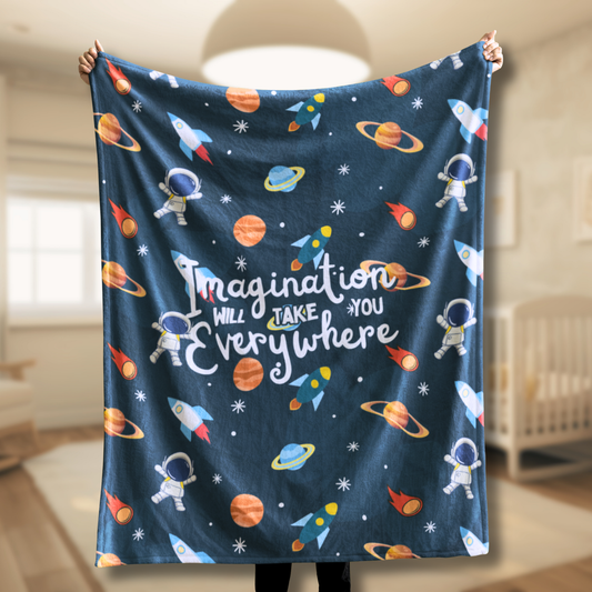 Imagination Will Take You Everywhere Velveteen Plush Blanket