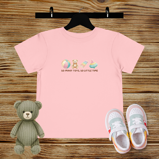 So Many Toys, So Little Time Toddler T-shirt - Pastels