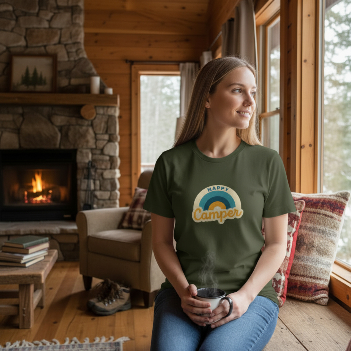 Happy Camper T-shirt - Blue