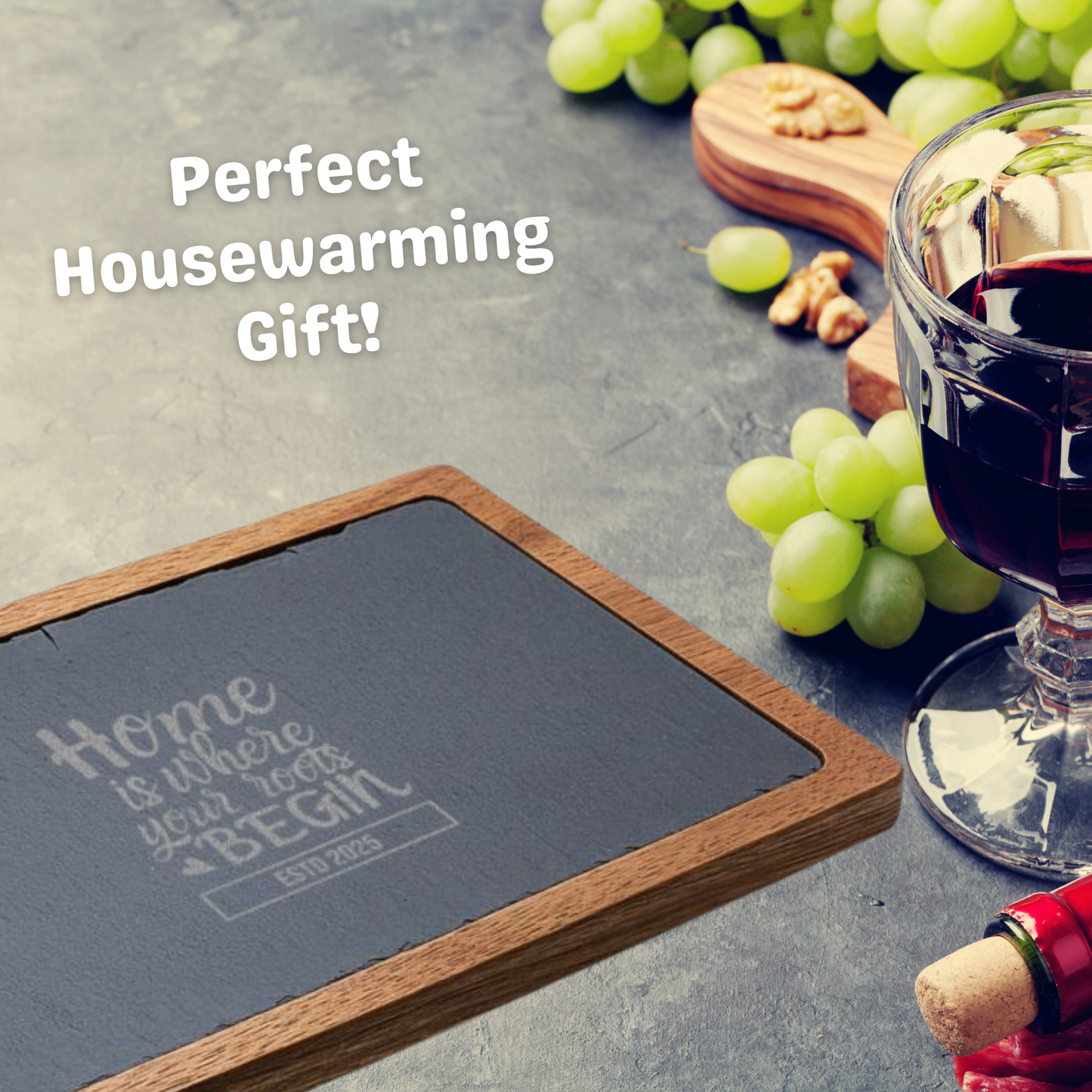 Custom Engraved Charcuterie Board - Home is Where Your Roots Begin