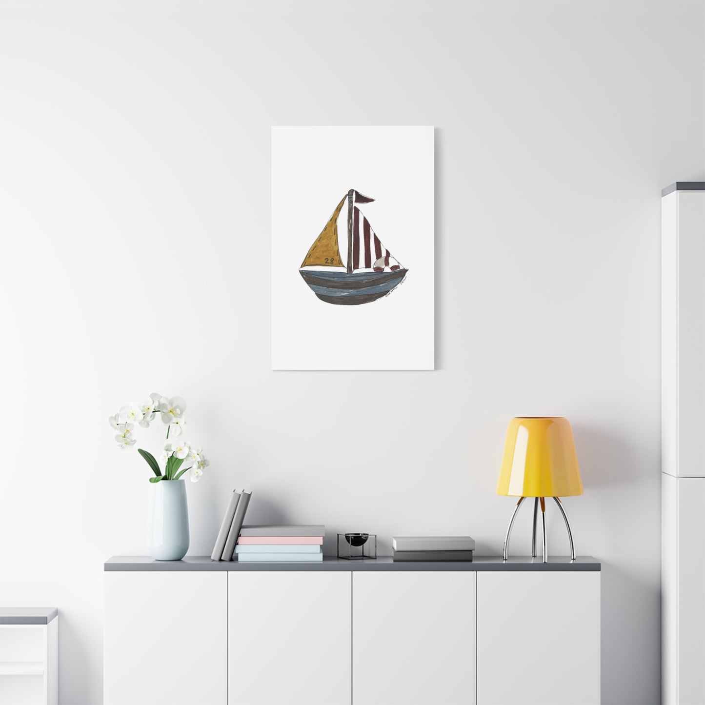 Sailboat Stretched Matte Canvas