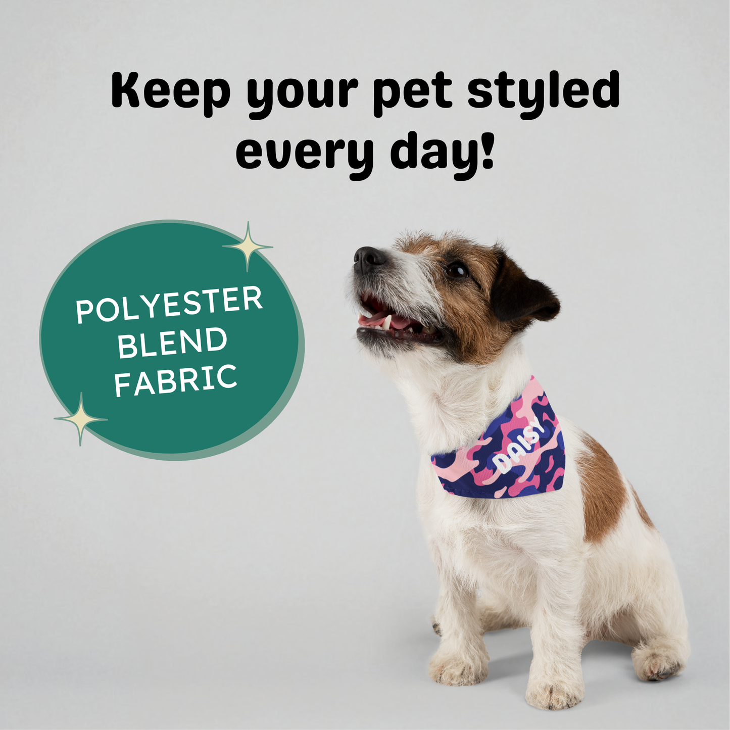 Personalized Clip-on Pet Bandana - Blue-Pink Camo