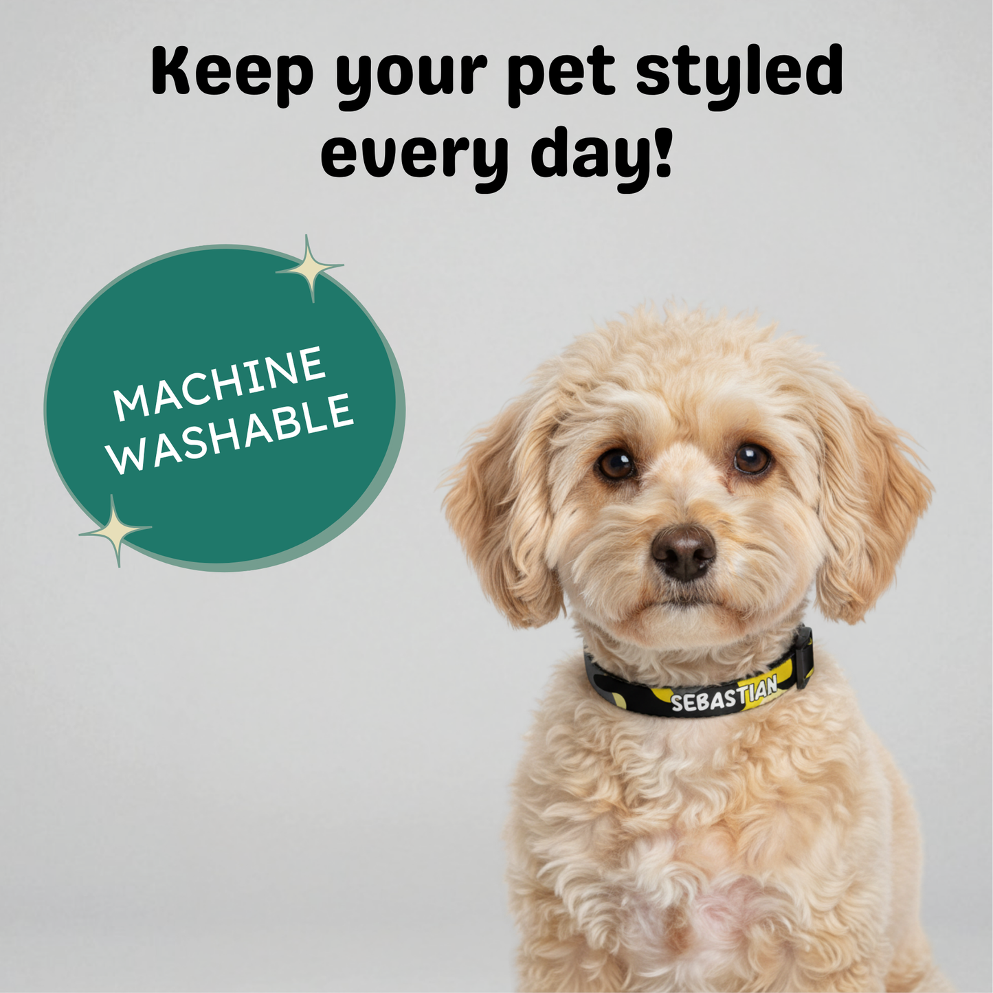 Clip-on Pet Collar - Yellow Camo