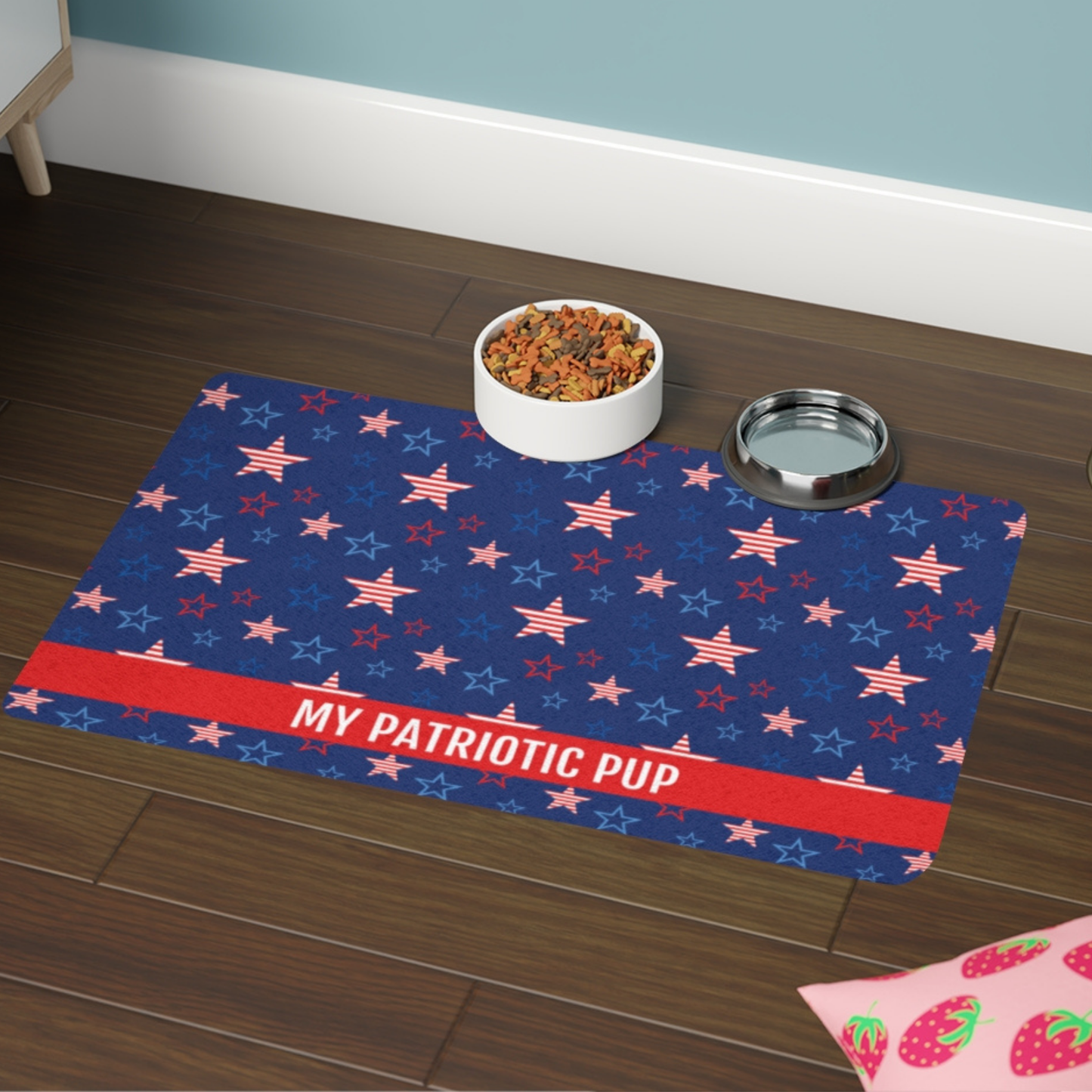 Custom Pet Food Mat - Patriotic