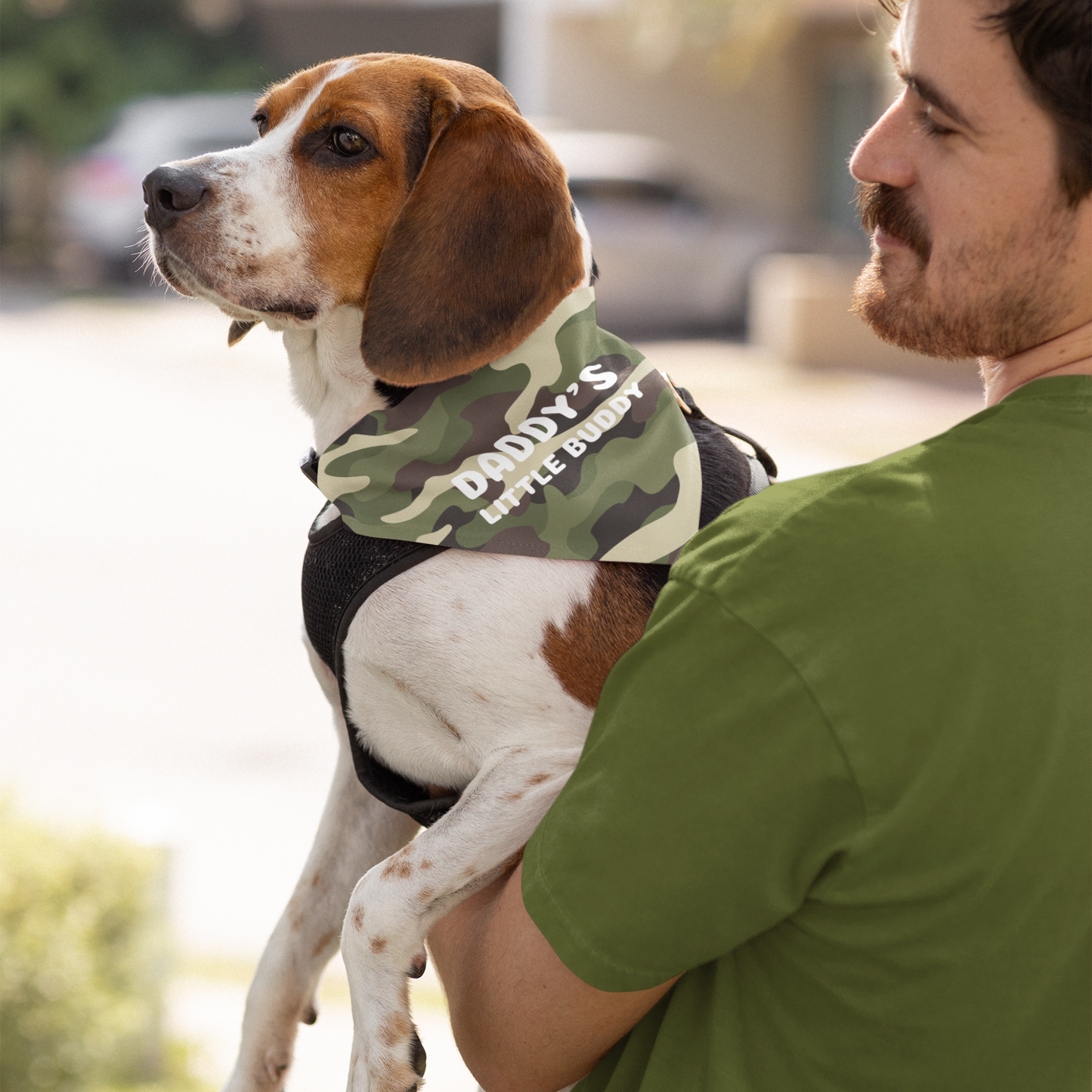 Personalized Clip-on Pet Bandana - Camo