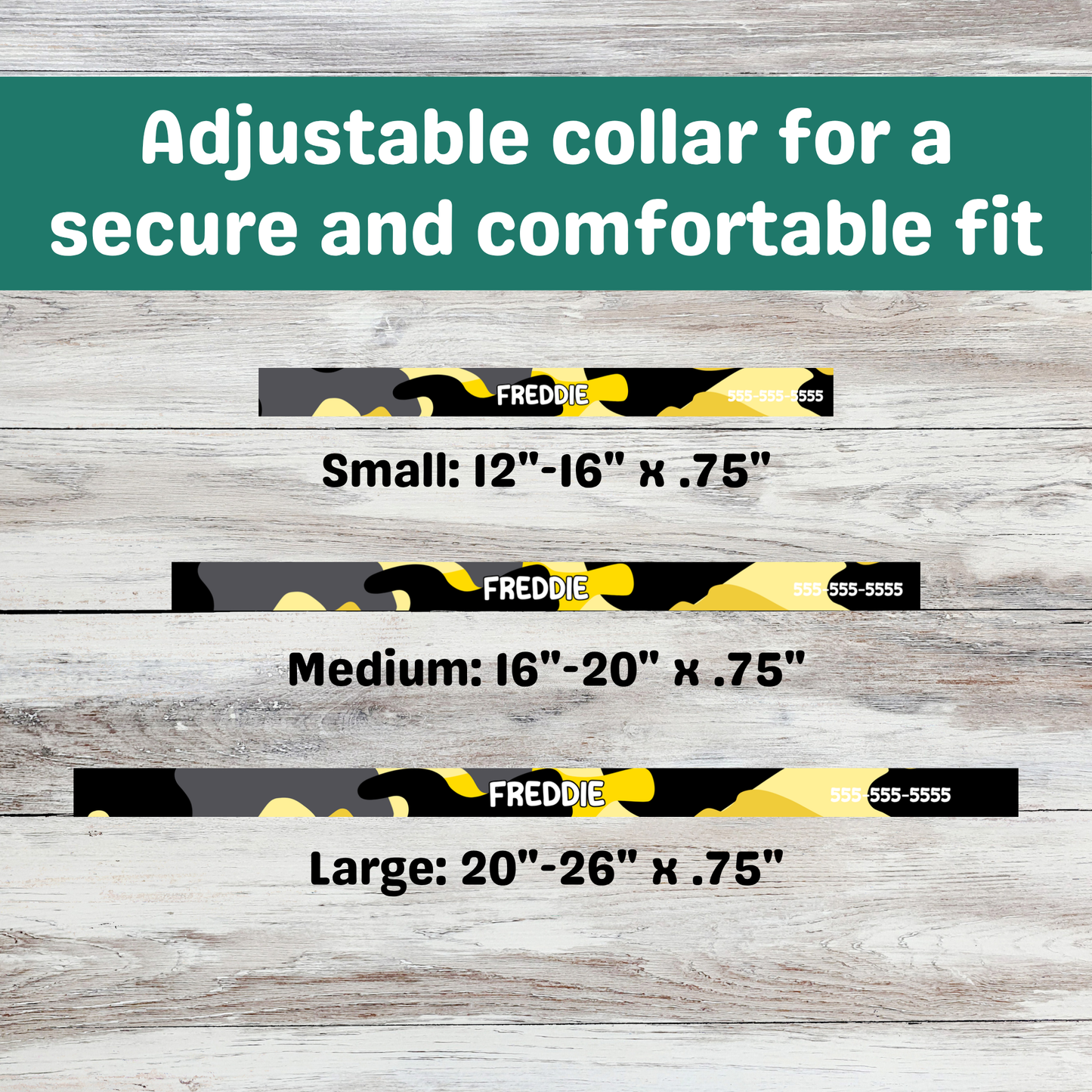 Clip-on Pet Collar - Yellow Camo