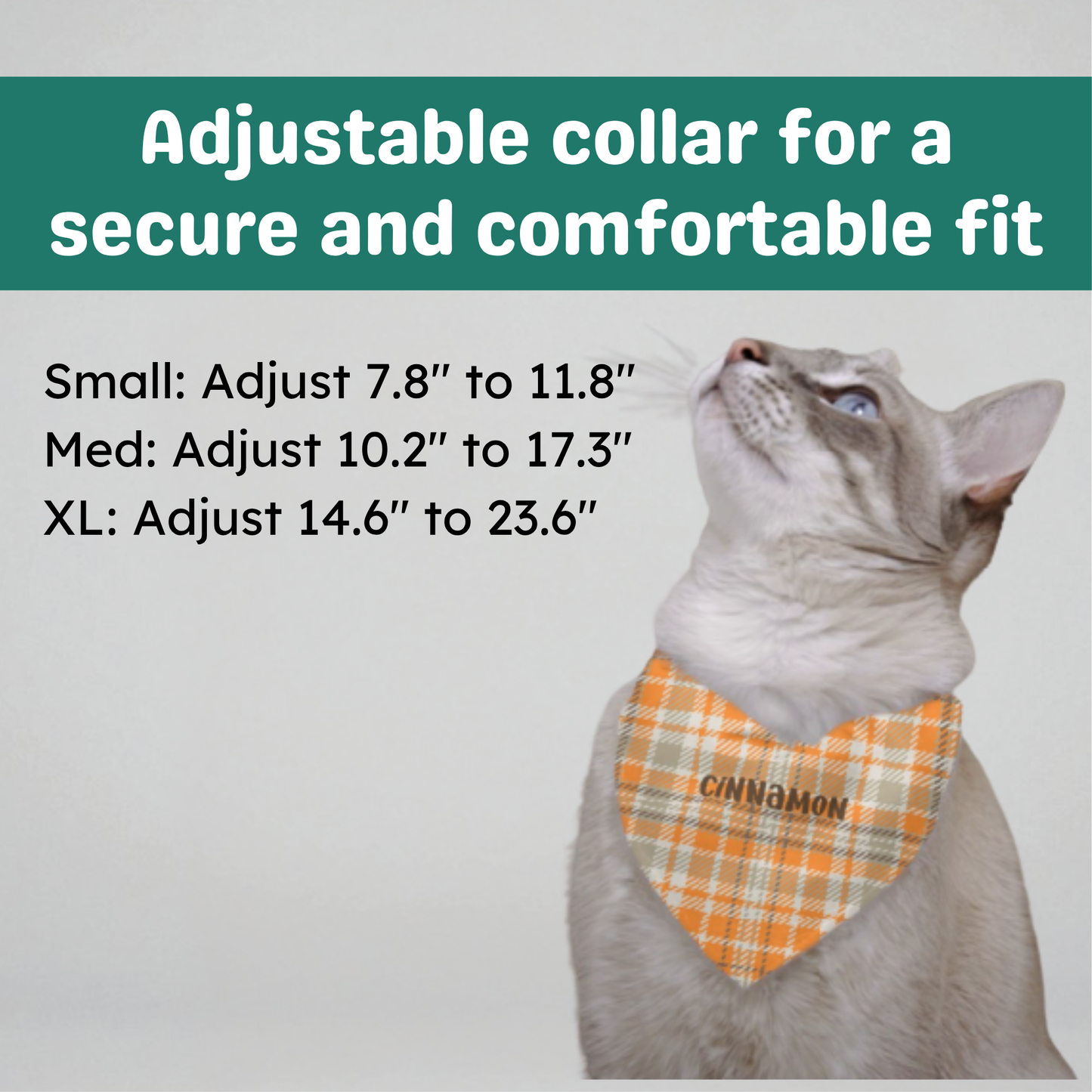 Personalized Clip-on Pet Bandana - Fall Plaid