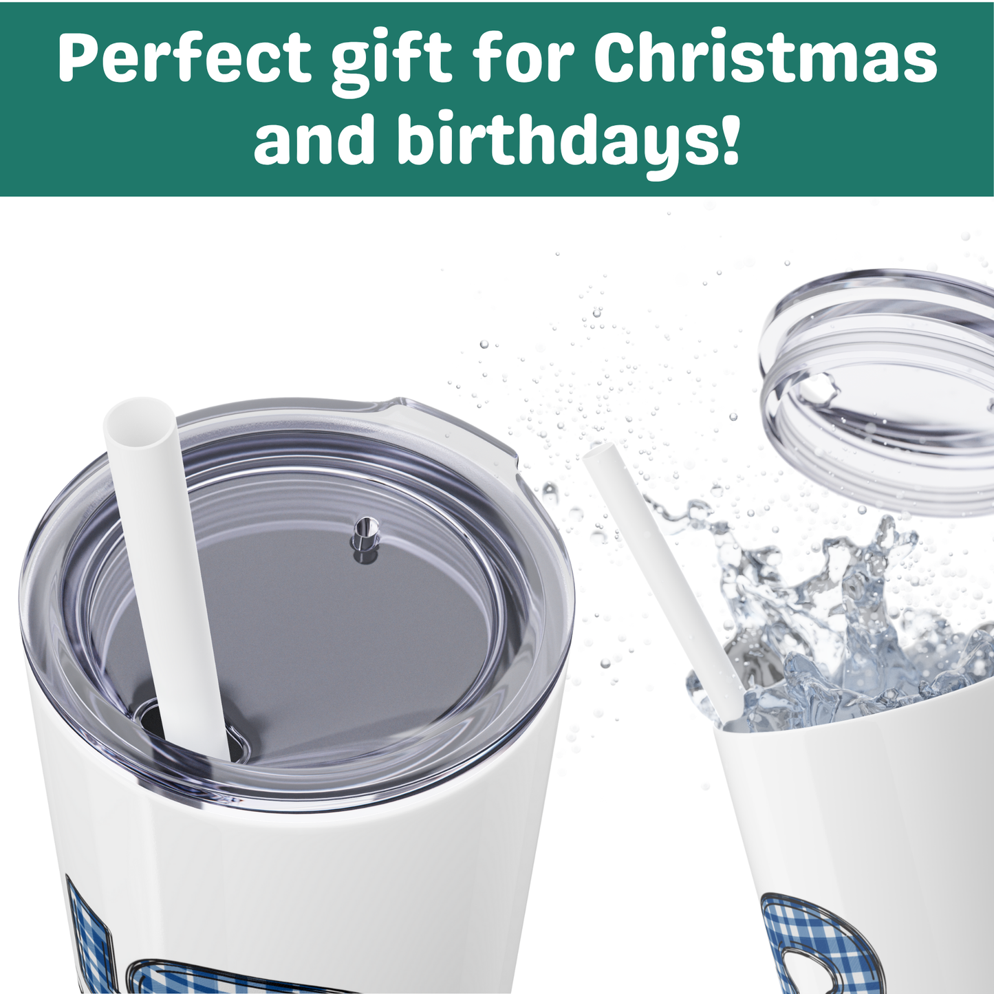 Skinny Tumbler with Straw - Azure Blue 2025