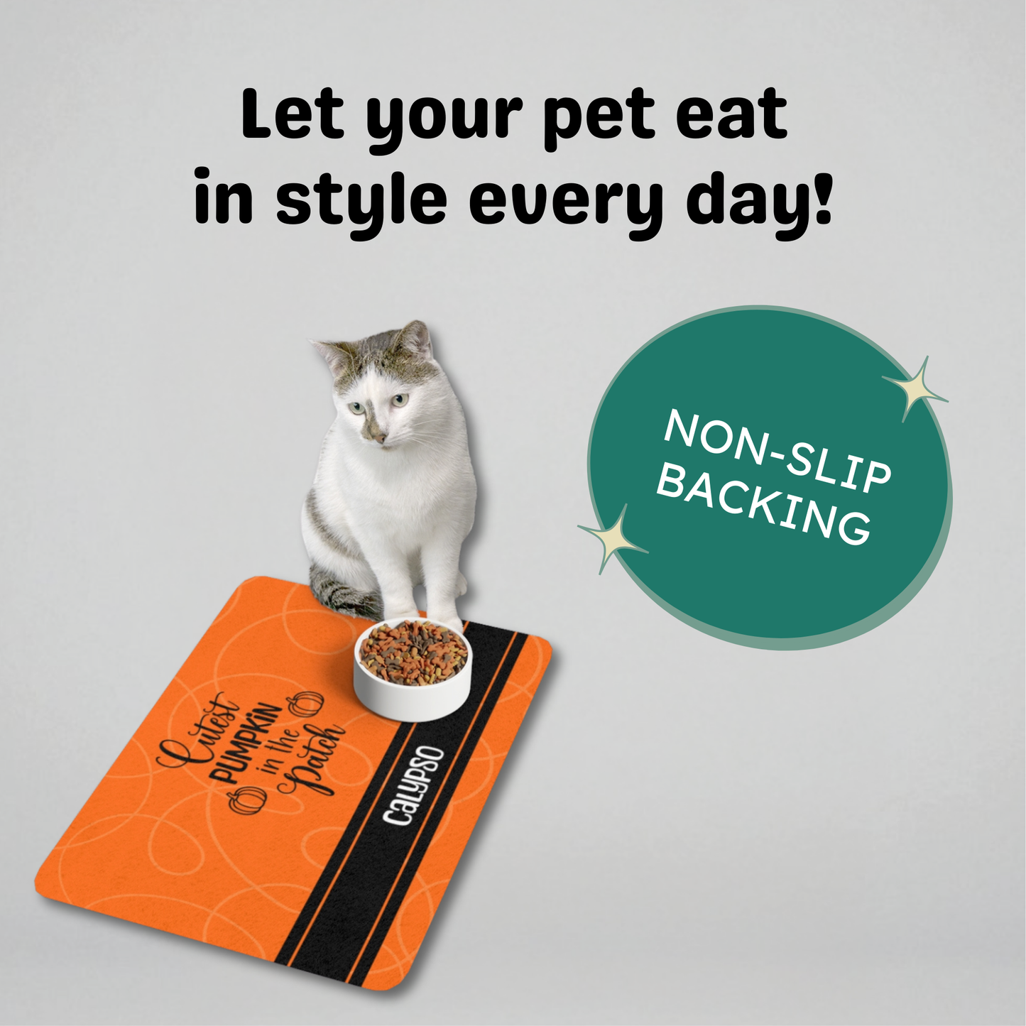Custom Pet Food Mat - Cutest Pumpkin in the Patch