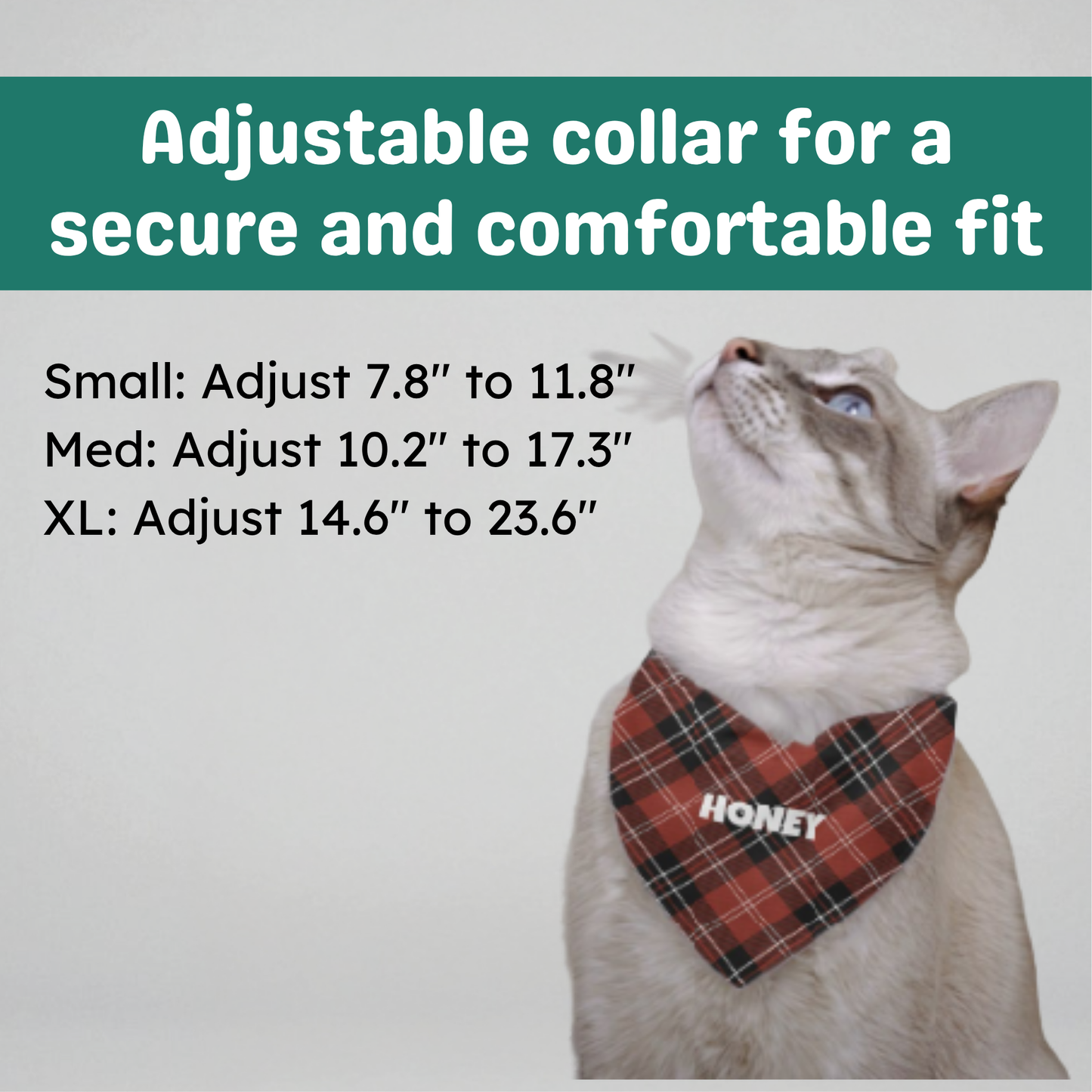 Personalized Clip-on Pet Bandana - Black & Crimson Tartan