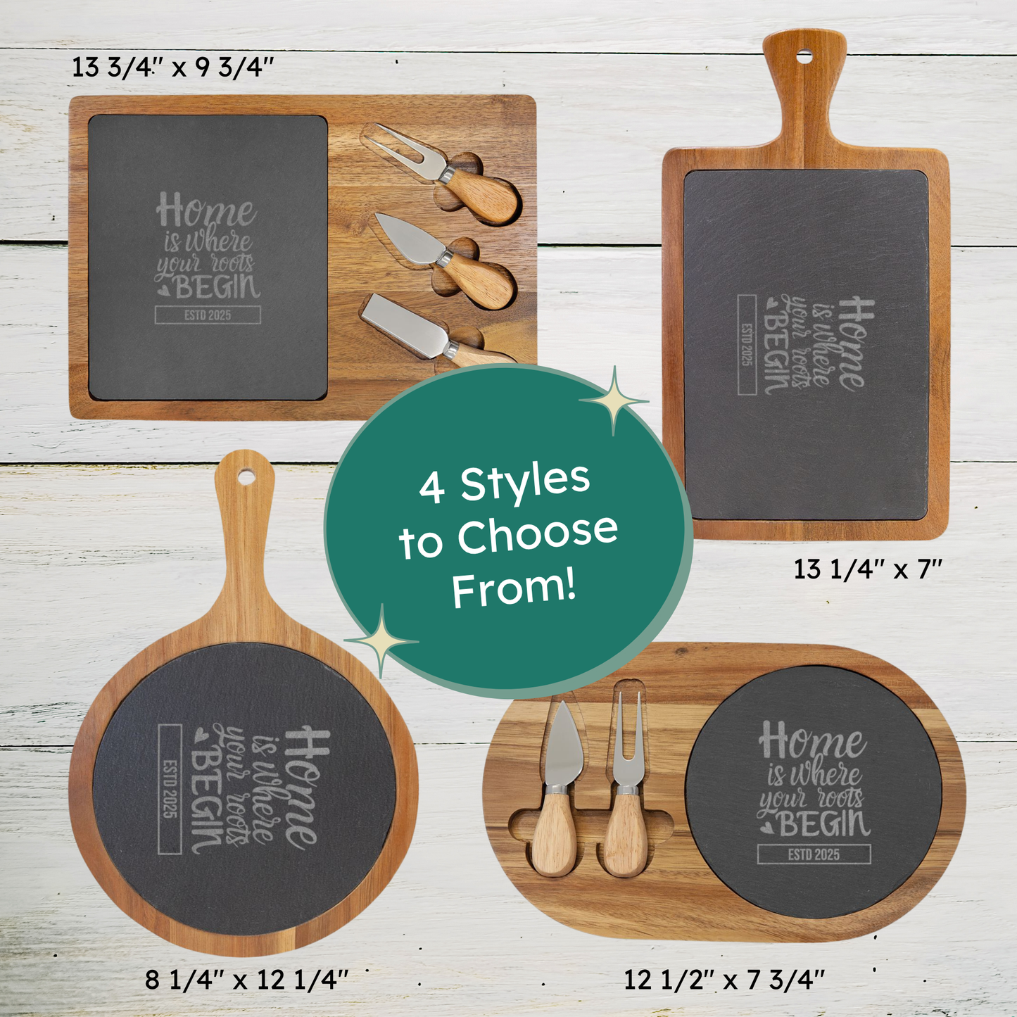 Custom Engraved Charcuterie Board - Home is Where Your Roots Begin
