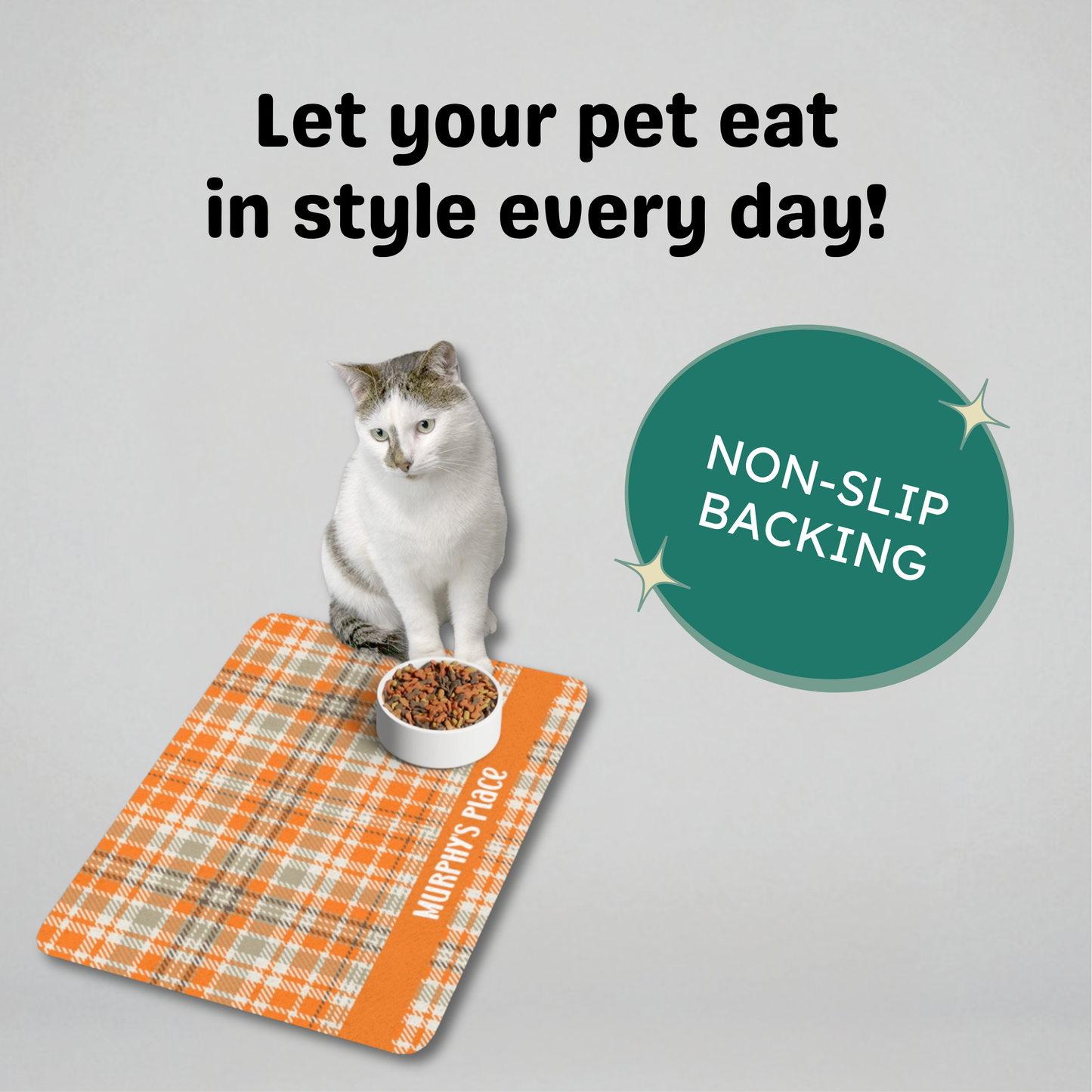 Custom Pet Food Mat - Fall Plaid