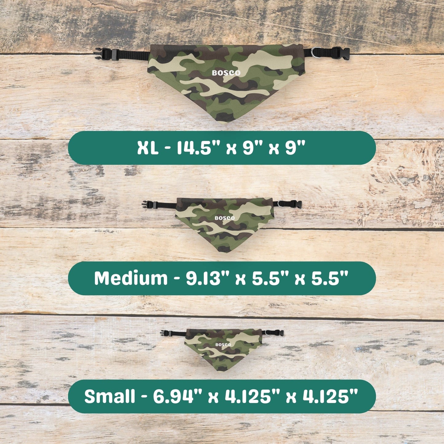 Camo Personalized Clip-on Pet Bandana