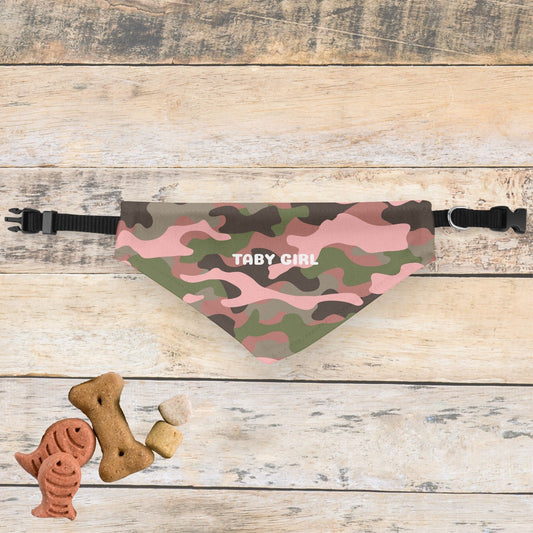Pink Camo Personalized Clip-on Pet Bandana