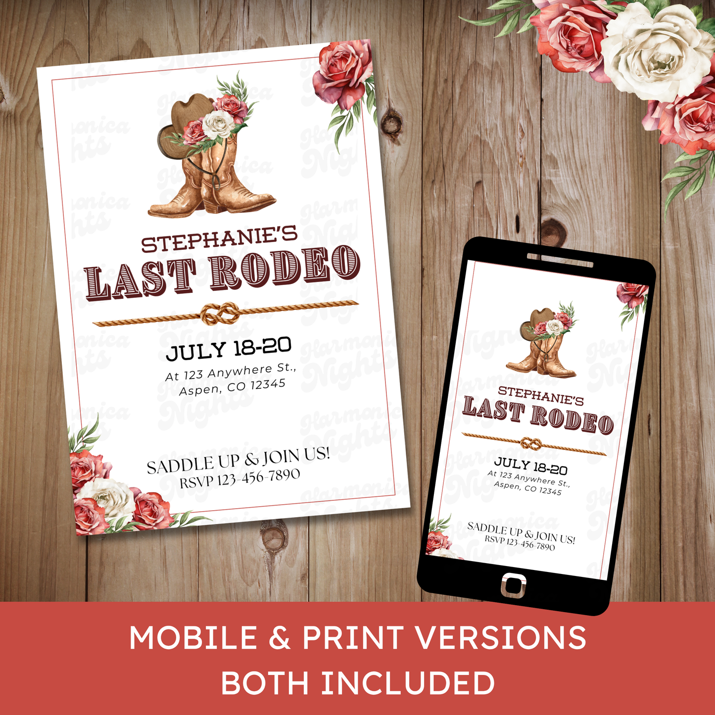 Last Rodeo Bachelorette Templates: Rose