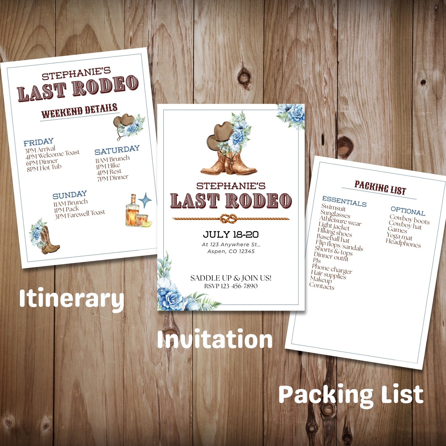 Last Rodeo Bachelorette Templates: Blue
