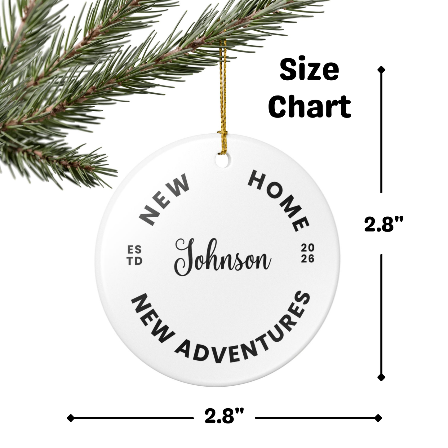 Custom Ornament - New Home, New Adventures 2025