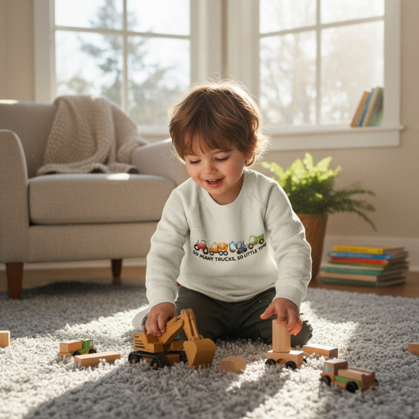 So Many Trucks, So Little Time Toddler Sweatshirt