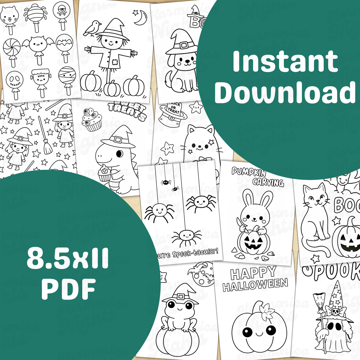 Too Cute to Spook Halloween Coloring Pages