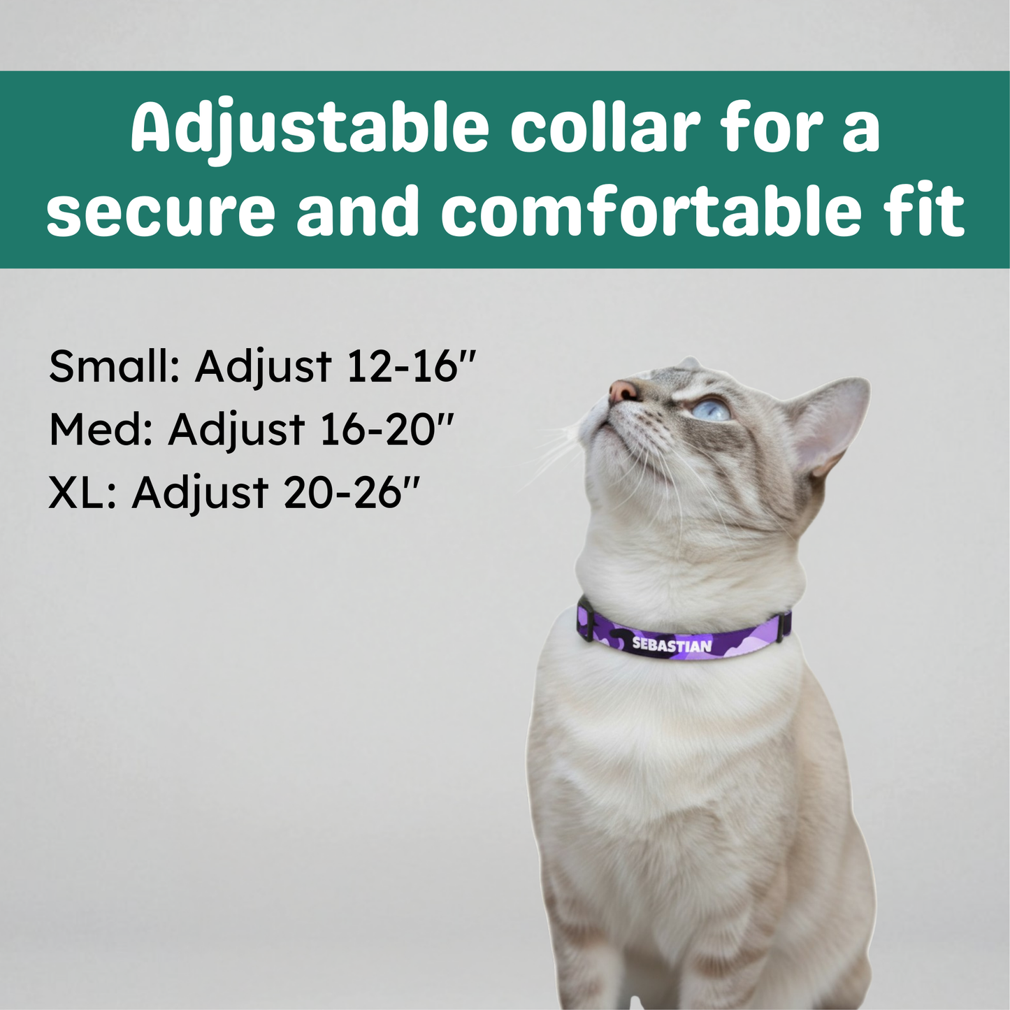 Personalized Clip-on Pet Collar - Purple Camo