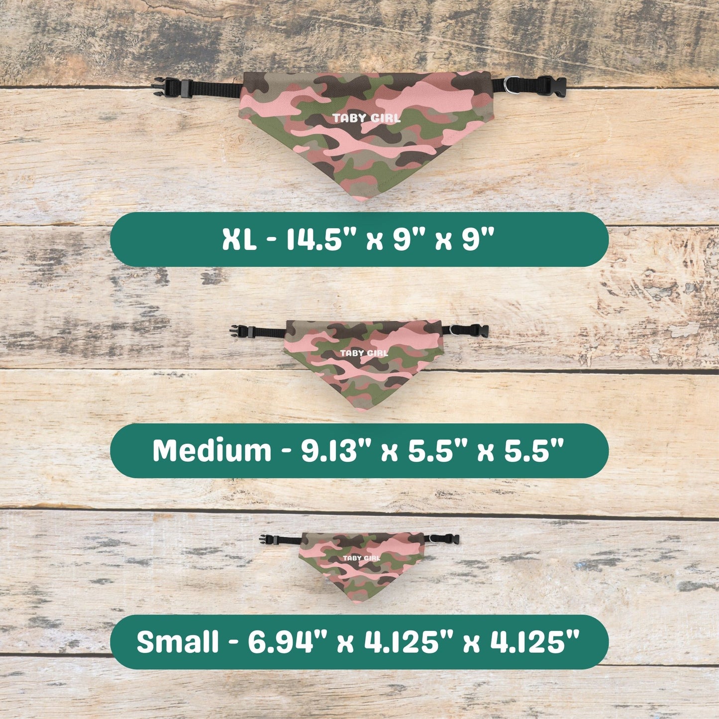 Pink Camo Personalized Clip-on Pet Bandana
