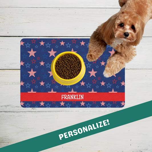 Custom Pet Food Mat - Patriotic