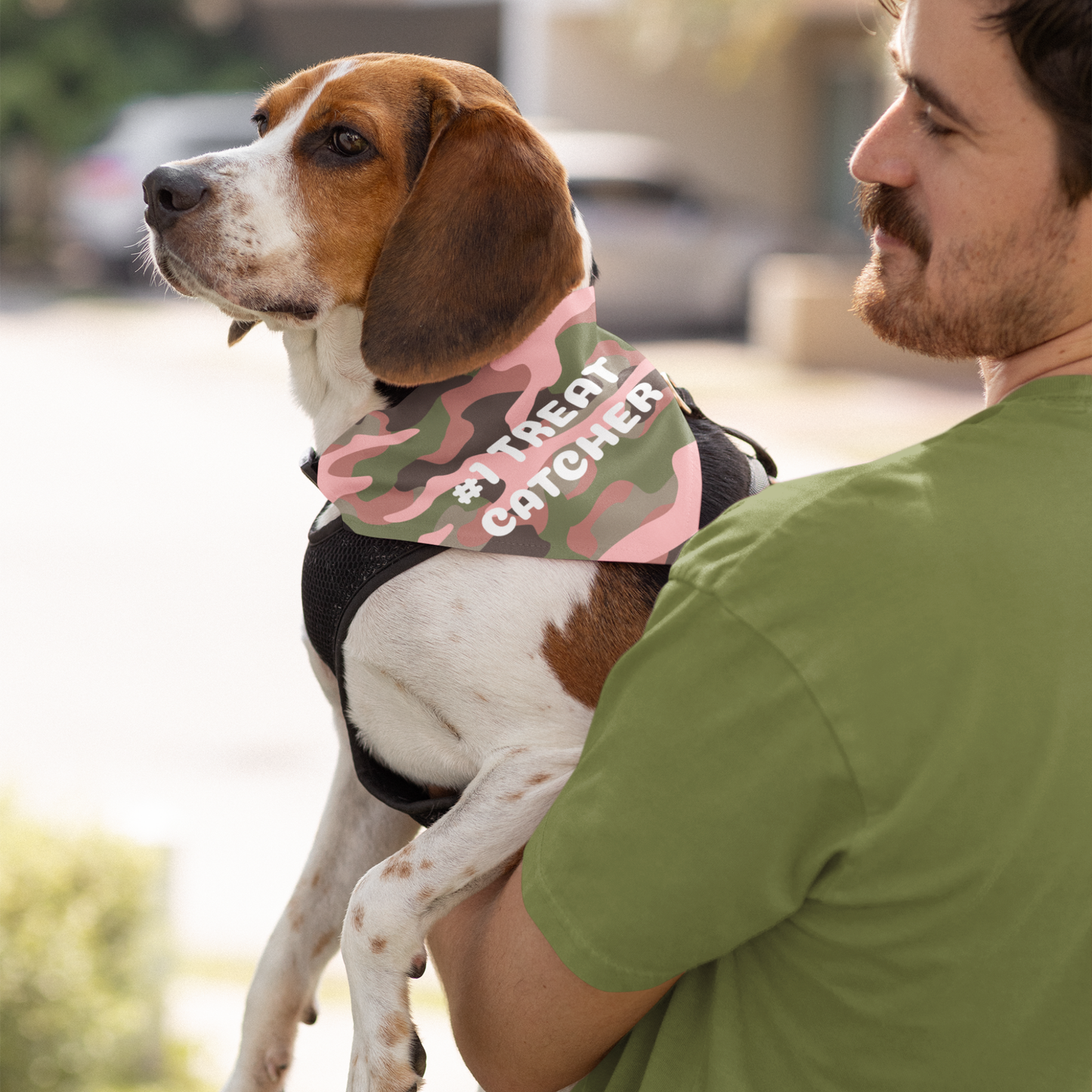 Personalized Clip-on Pet Bandana - Pink Camo