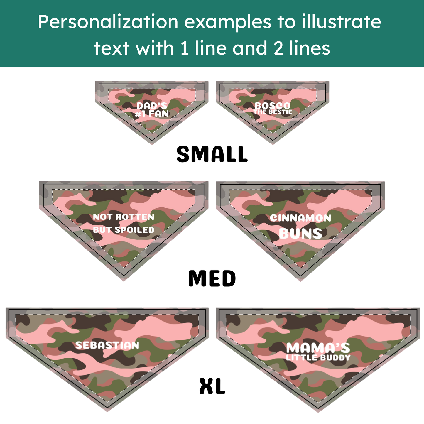 Personalized Clip-on Pet Bandana - Camo