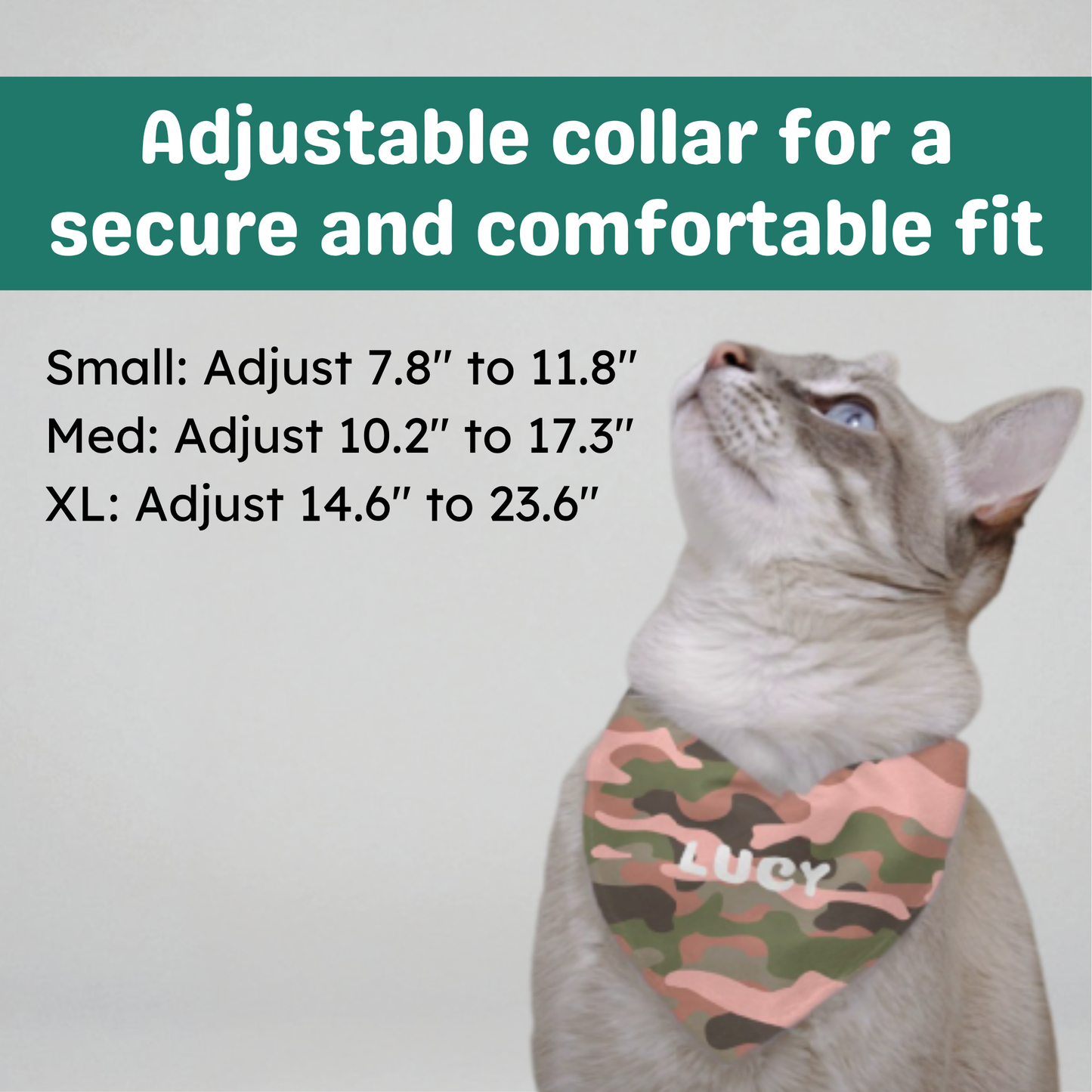 Personalized Clip-on Pet Bandana - Pink Camo