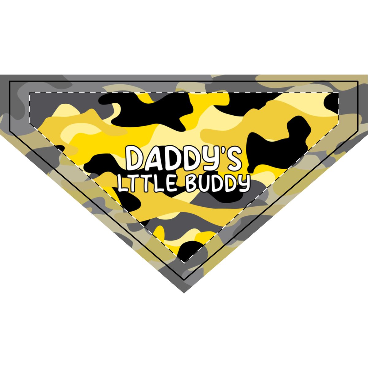Personalized Clip-on Pet Bandana - Yellow Camo