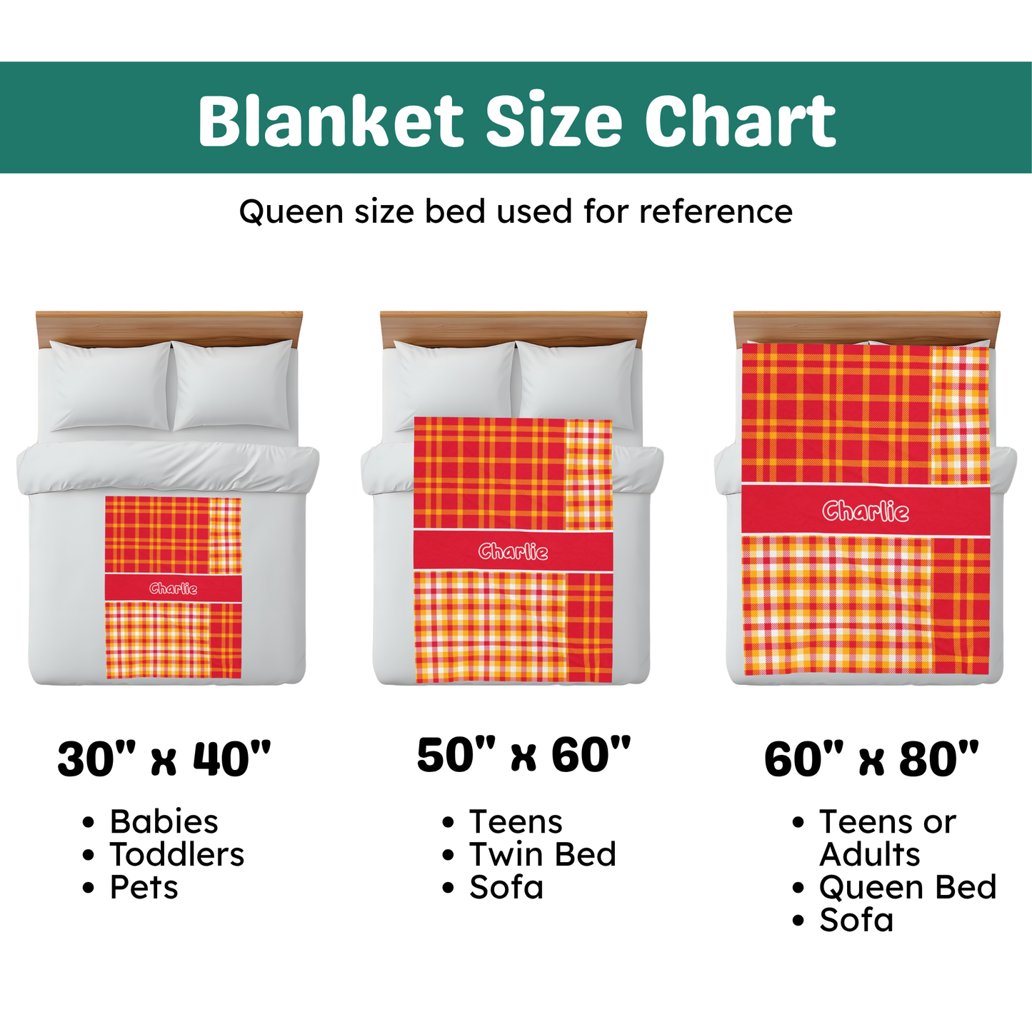 Custom Velveteen Plush Blanket - Red & Yellow Plaid