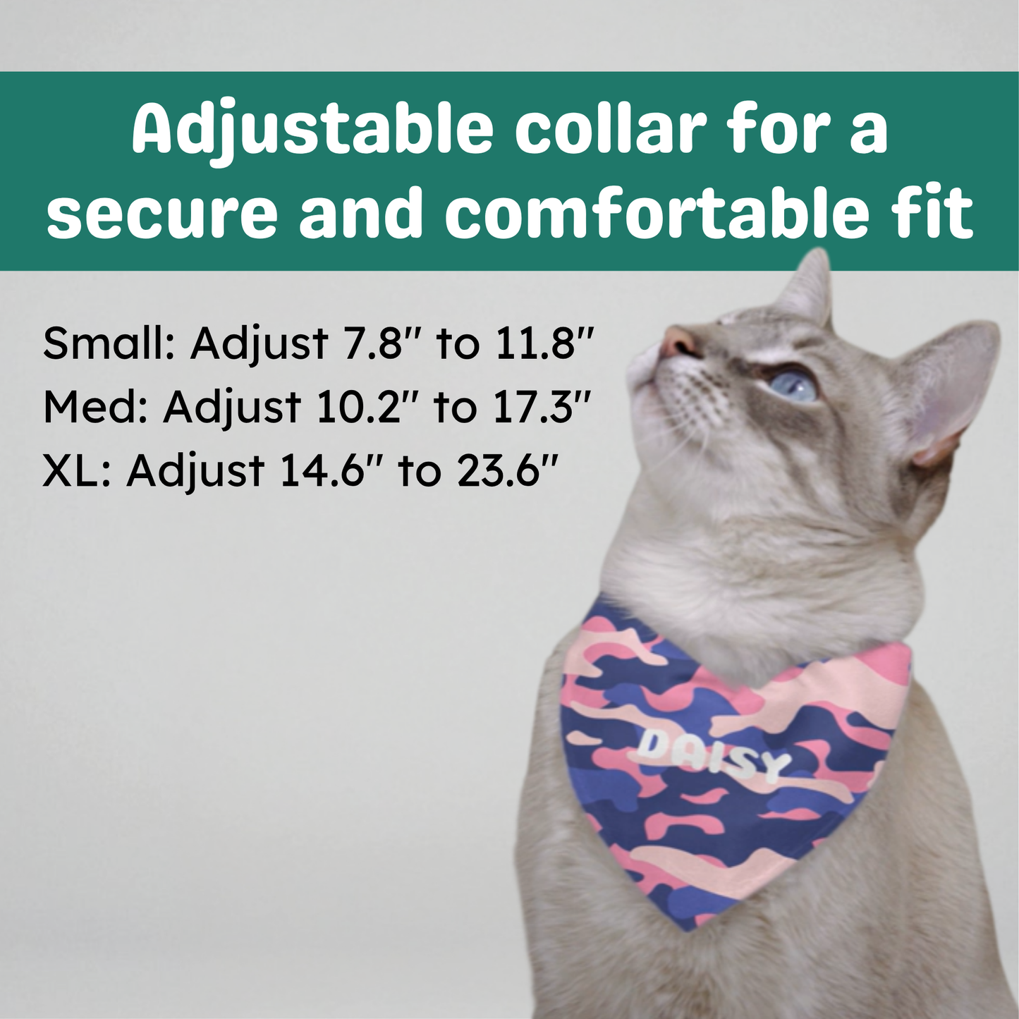 Personalized Clip-on Pet Bandana - Blue-Pink Camo