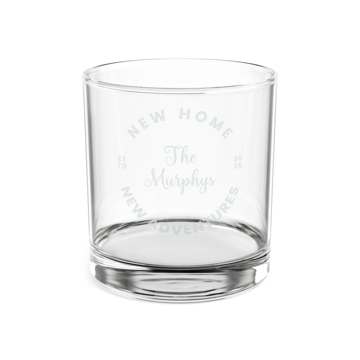 Custom Engraved Whiskey Glass - New Home New Adventures